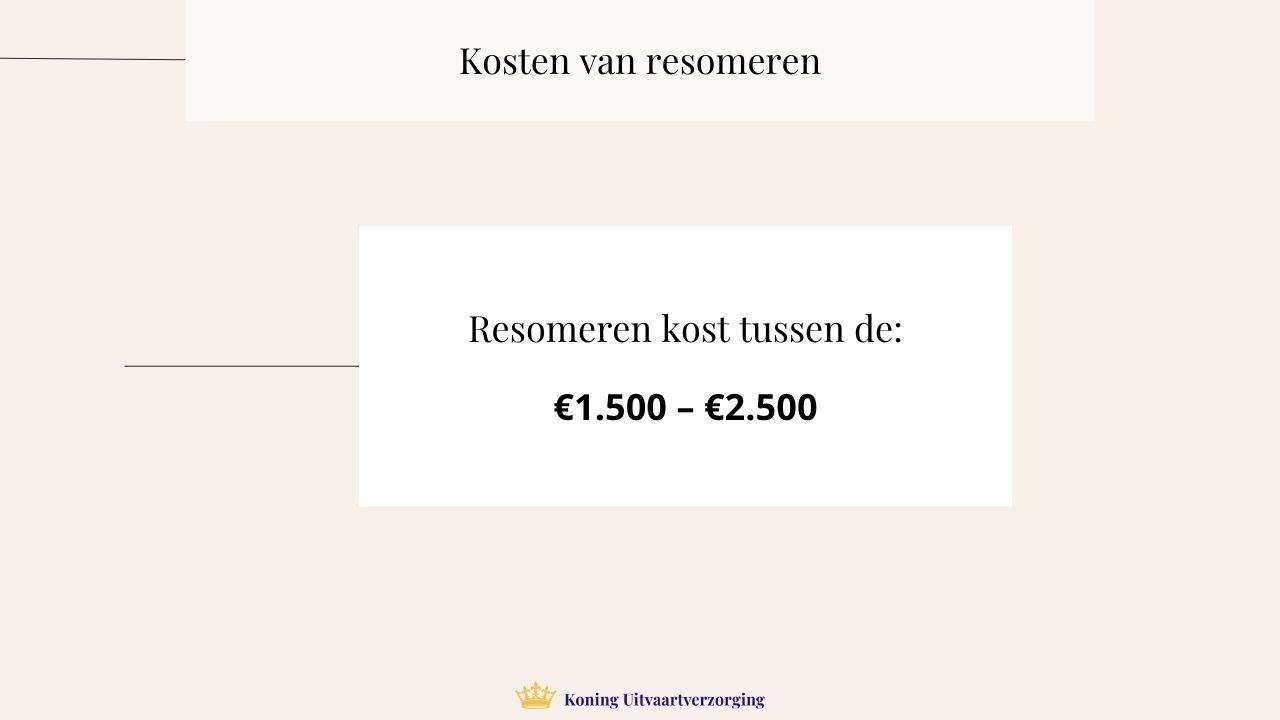 kosten voor resomeren